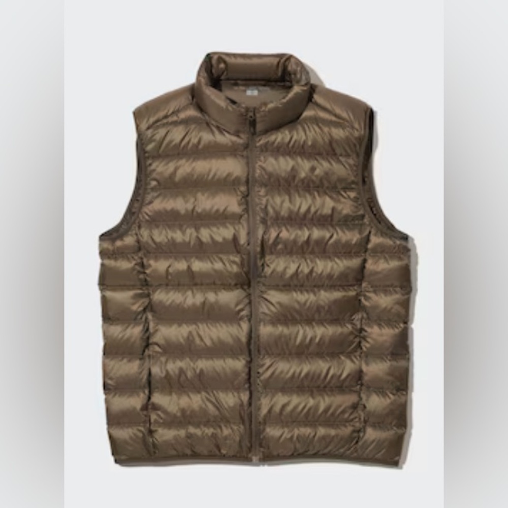 Uniqlo Ultra Light Down Vest (Narrow Quilt) - Brown - Large